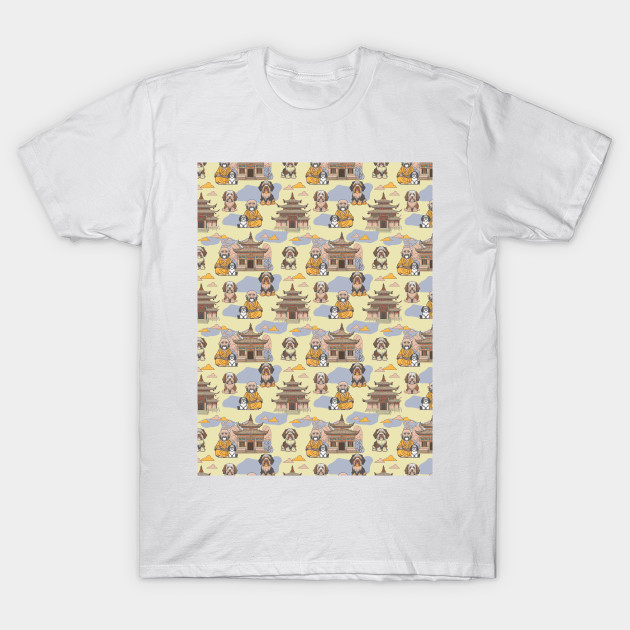 Tibetan monk and tibetan terrier friends by Remotextiles